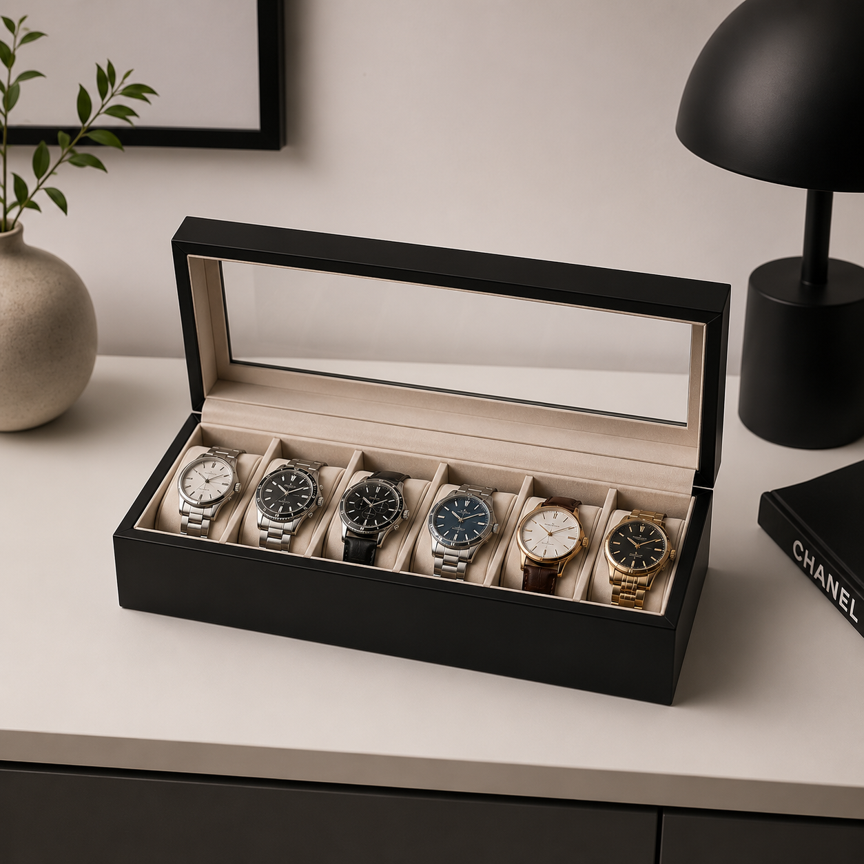 WatchVault™ – Caja Premium para 6 Relojes