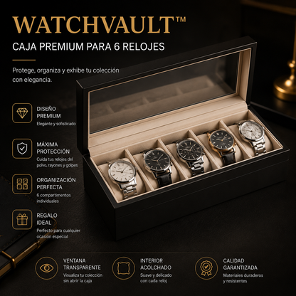 WatchVault™ – Caja Premium para 6 Relojes